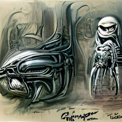 Biomechanical Landscape in Giger Style