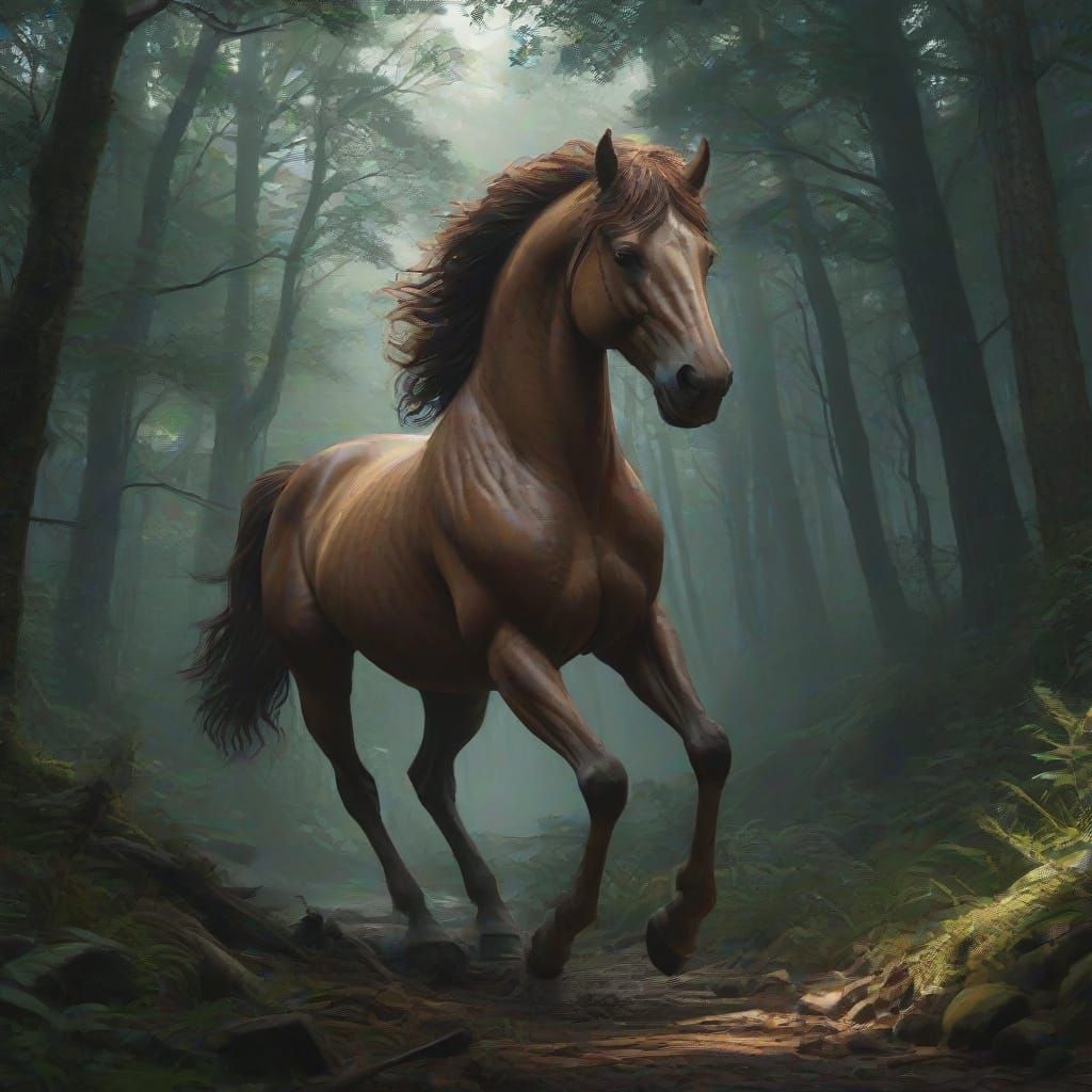Majestic Centaur Man in Lush Fantasy Forest