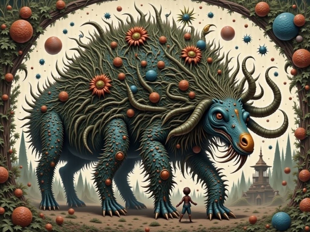 Cyberpunk-Style Hybrid Creature