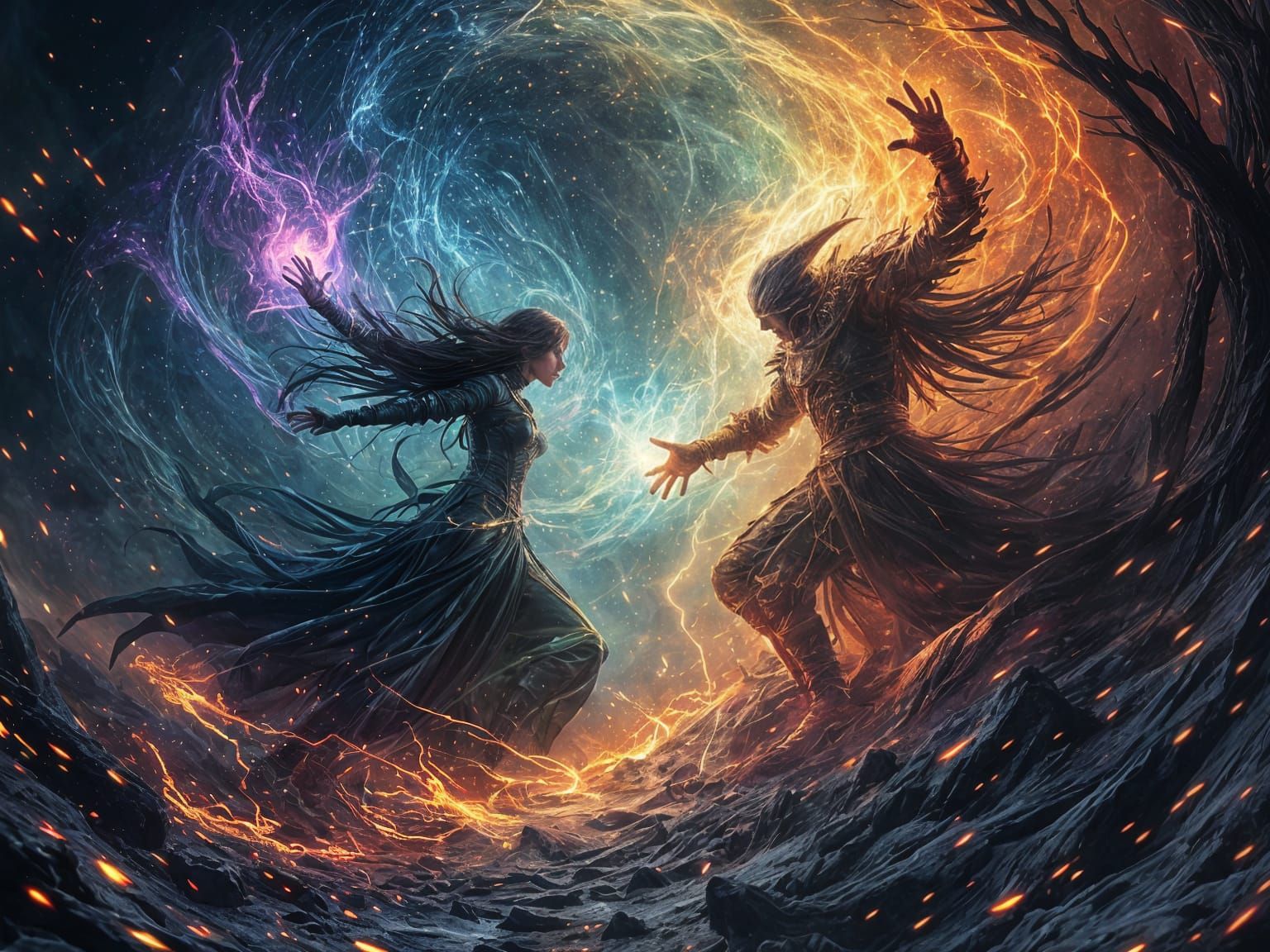 Cosmic Witch Engages in Celestial Battle