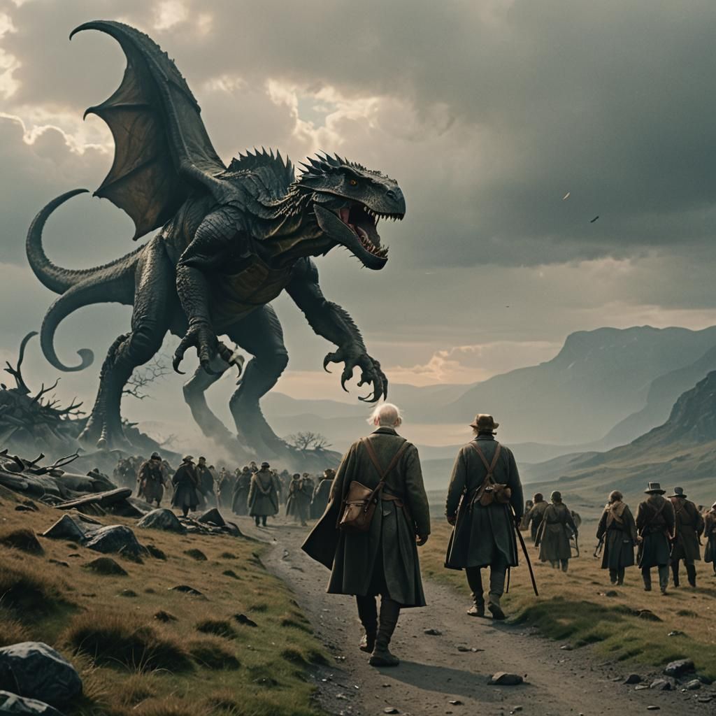 Epic Cinematic Film Still Inspired by Tolkien