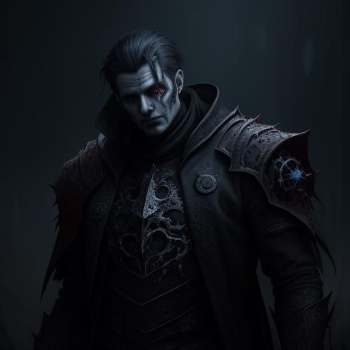 Dark Fantasy Deity in Biomechanical Hellscape