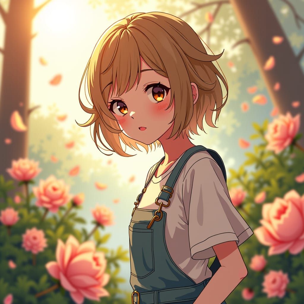 Spring Femboi in 3D Anime Art Style