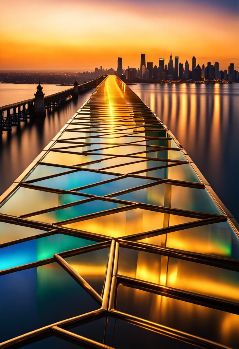 See-Thru Stained Glass Bridge Over Ocean
