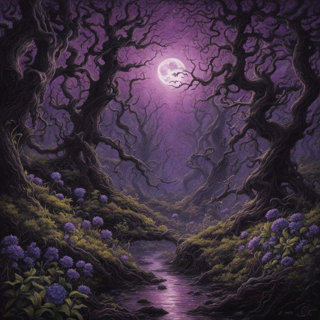 Eldritch Forest in Tim Burton Style