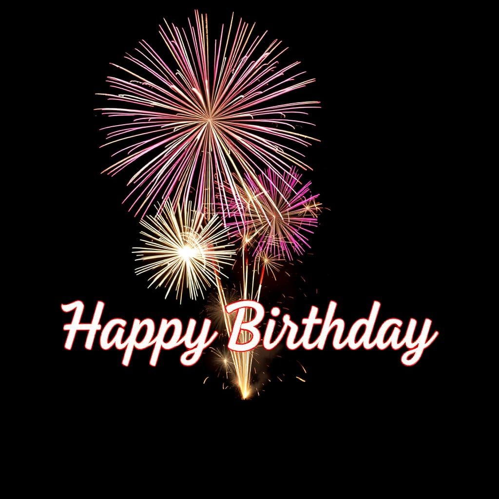 Colorful Fireworks Display for Birthday Celebration