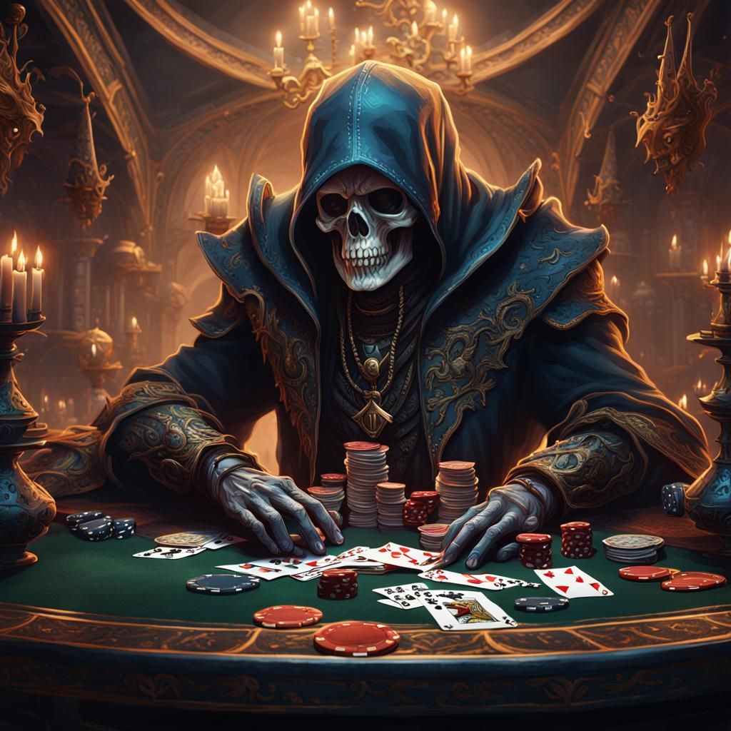 Death Plays Poker: Detailed Matte Painting