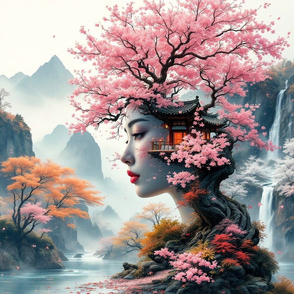 cherry blossom treehouse