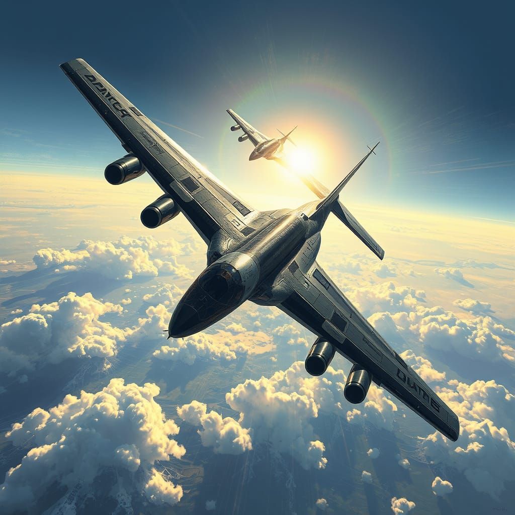 Majestic B52 Bomber in Futuristic Illustration Style