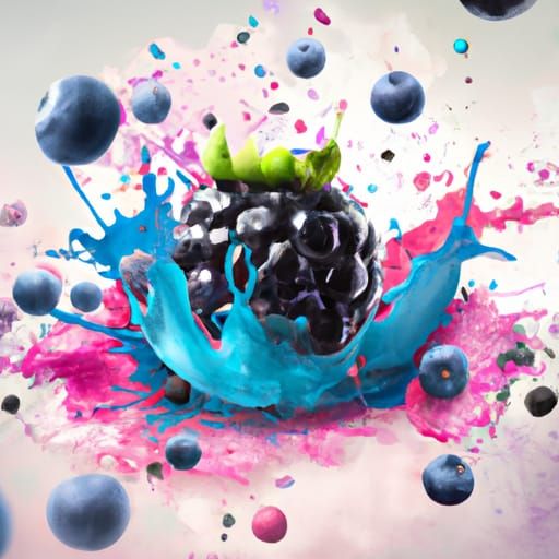Exploding Berry Bomb: Dramatic Digital Art