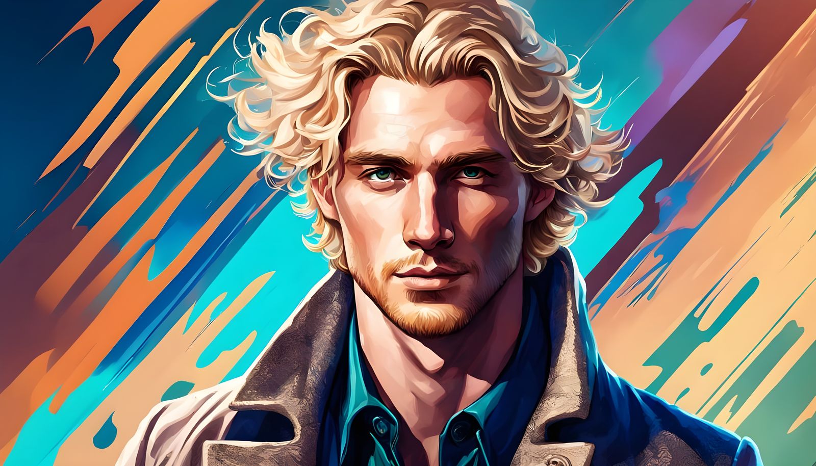 Dashing Young Gentleman in Luxurious Attire