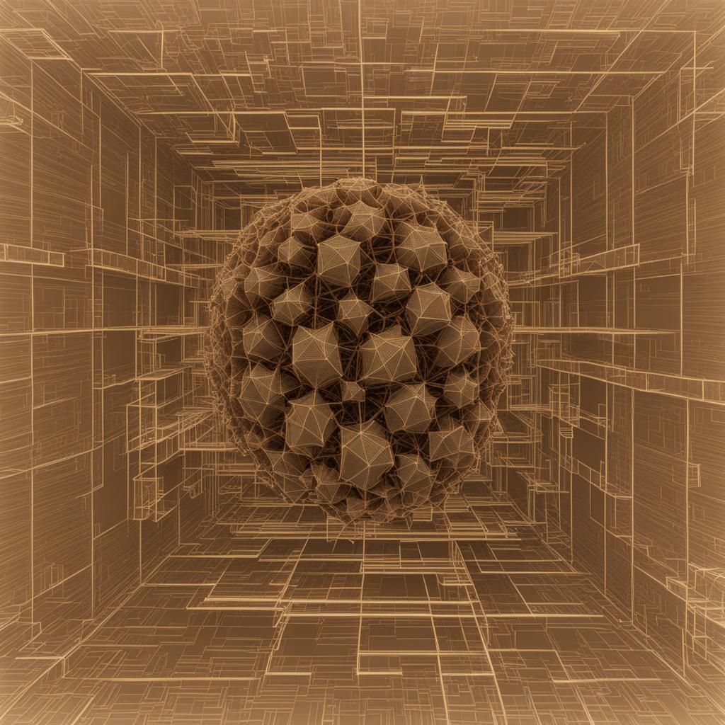 Sepia 3D Tesseractic Mandelbulber Art