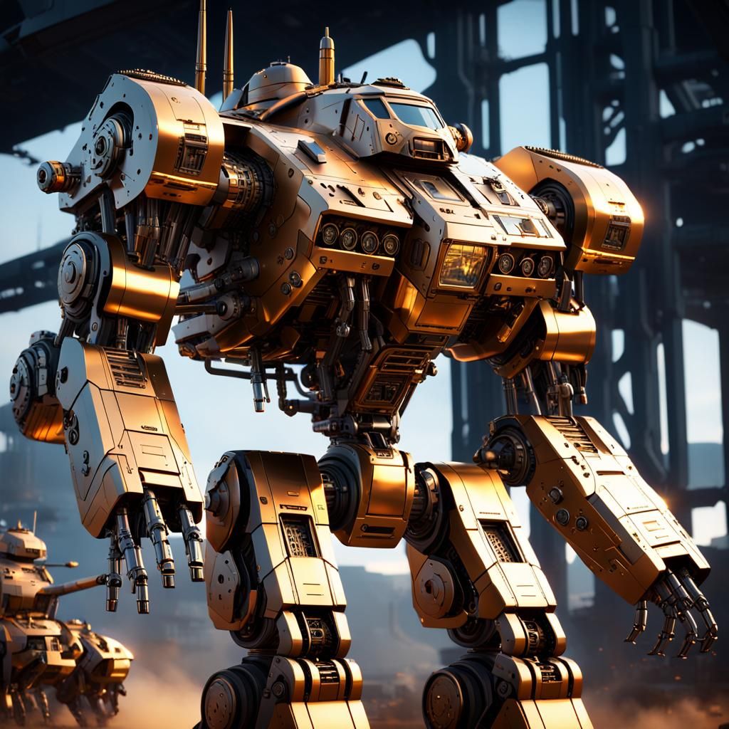 Cybernetic T26E4 Super Pershing Mech Illustration