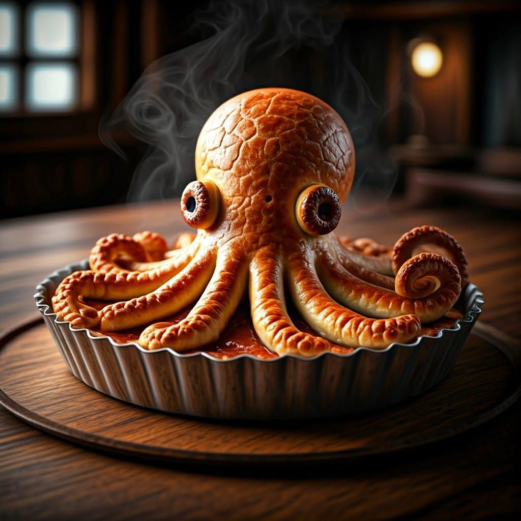 Delicious Octopus Pie with Steaming Crust