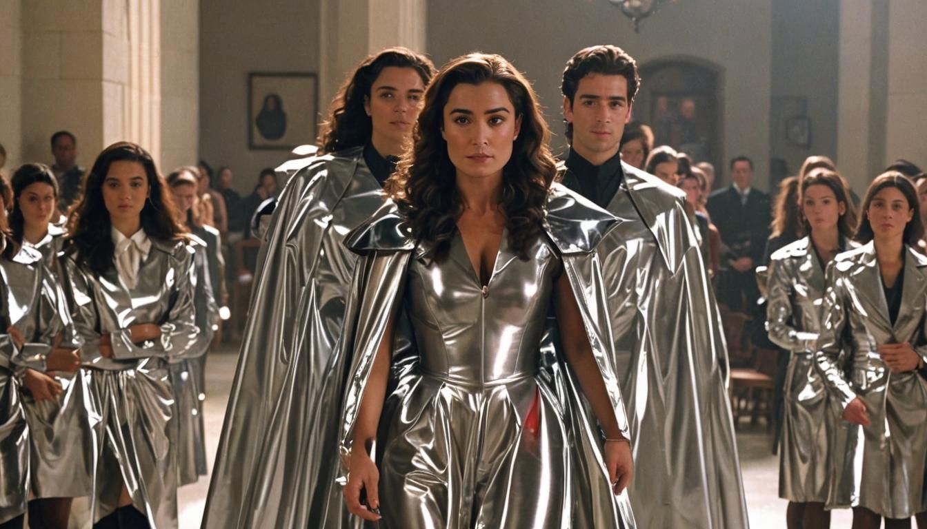 Futuristic Latex Teacher in Reflective Classroom