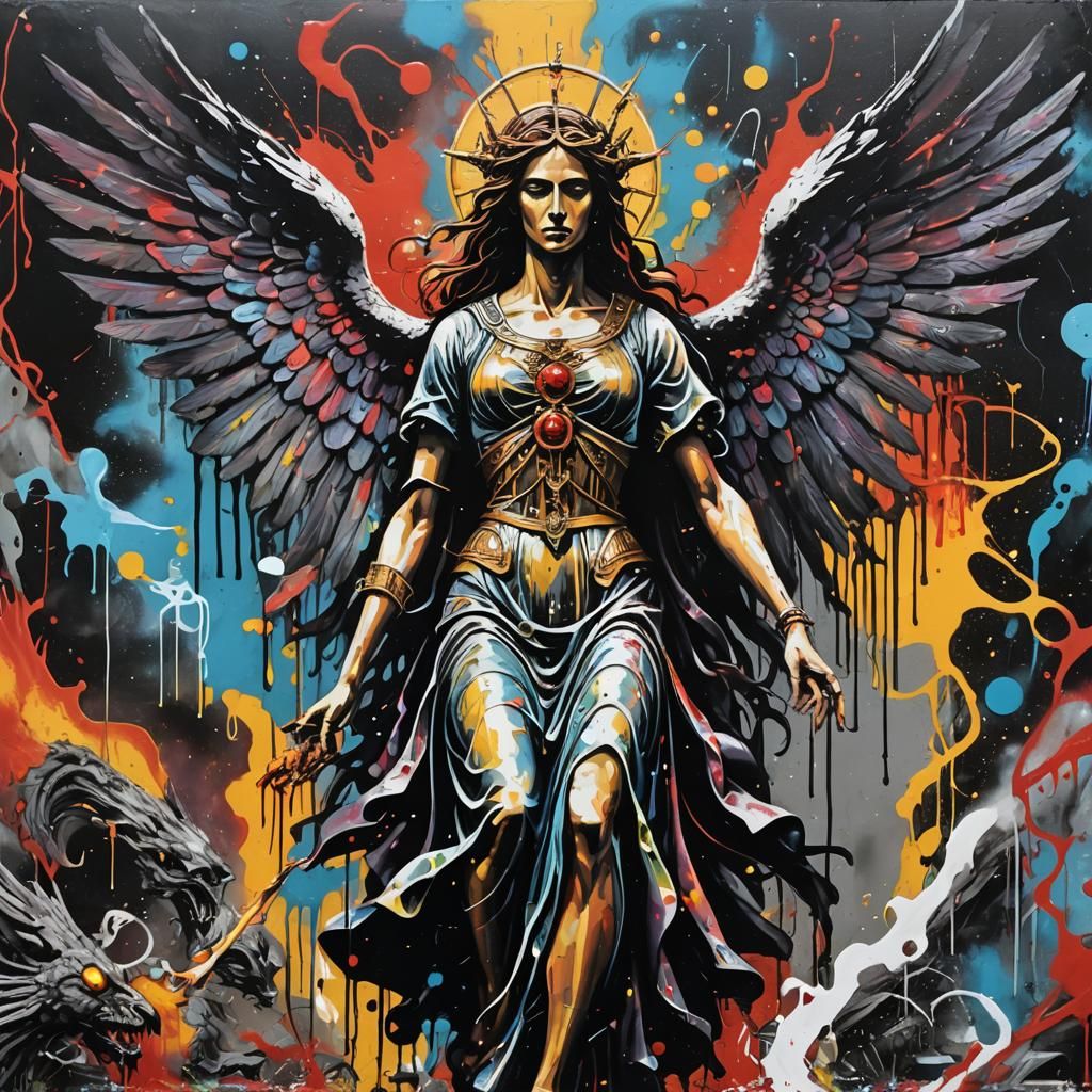 Dark Archangel Gabriel: Graffiti Art