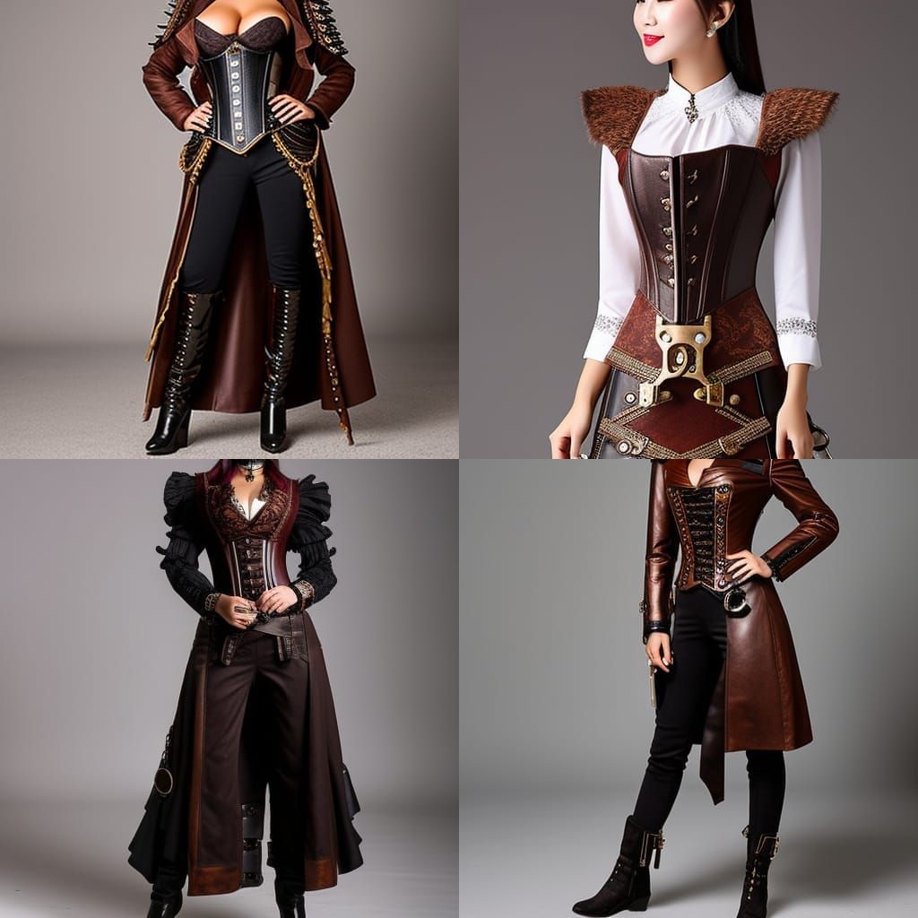 Steampunk Fighter in Victorian Style With Goggles