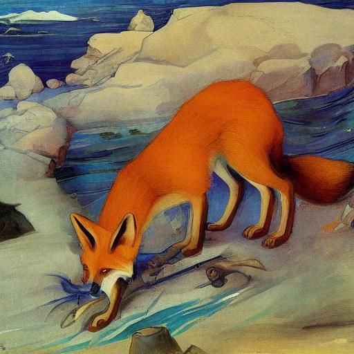 Foxes' Enigmatic Journey to the Blue Sea