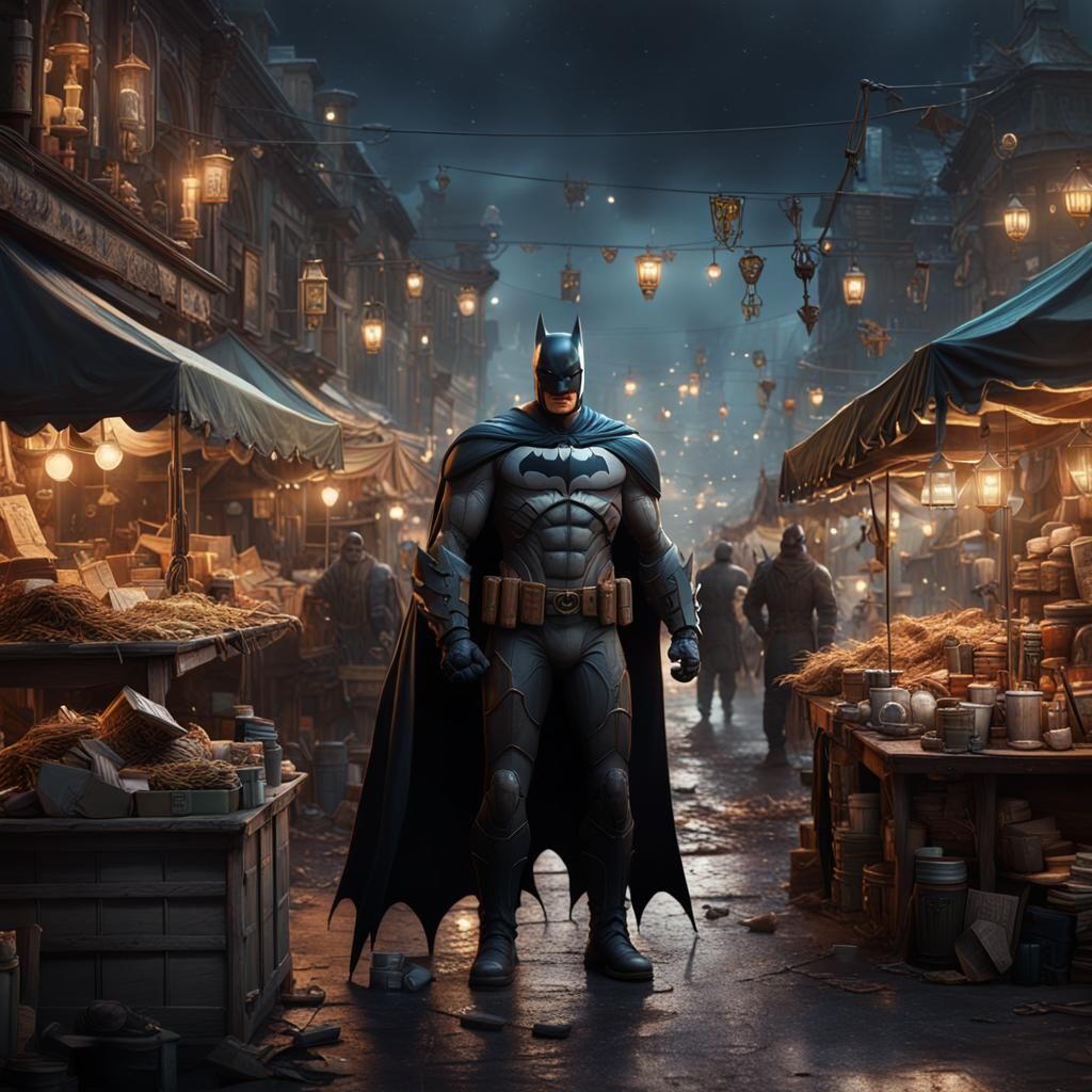 Flea Market Batman: Detailed Matte Painting