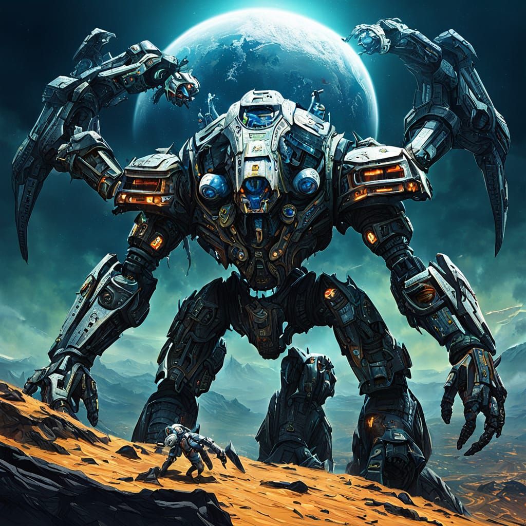 Surreal Landscape of Humanoid Creatures on a Distant Planet