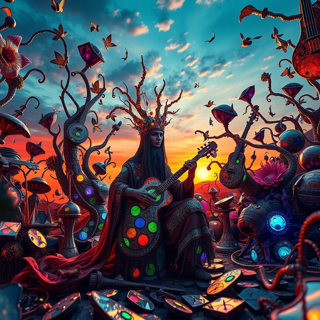 Mystical Shaman Reassembles Shattered Music in Vibrant, Biol...