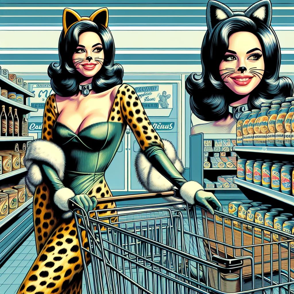 Catwoman at the supermarket