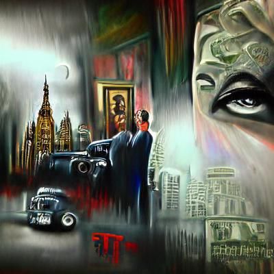 Global Elite Face: Detailed Film Noir Painting