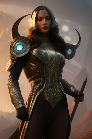 Beautiful Woman Portrait in Art Nouveau Style