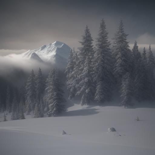 Snowy Mountain Landscape with Lookout: 3D Game Art
