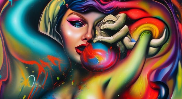 Taylor Swift as Eve in Graffiti Street Art