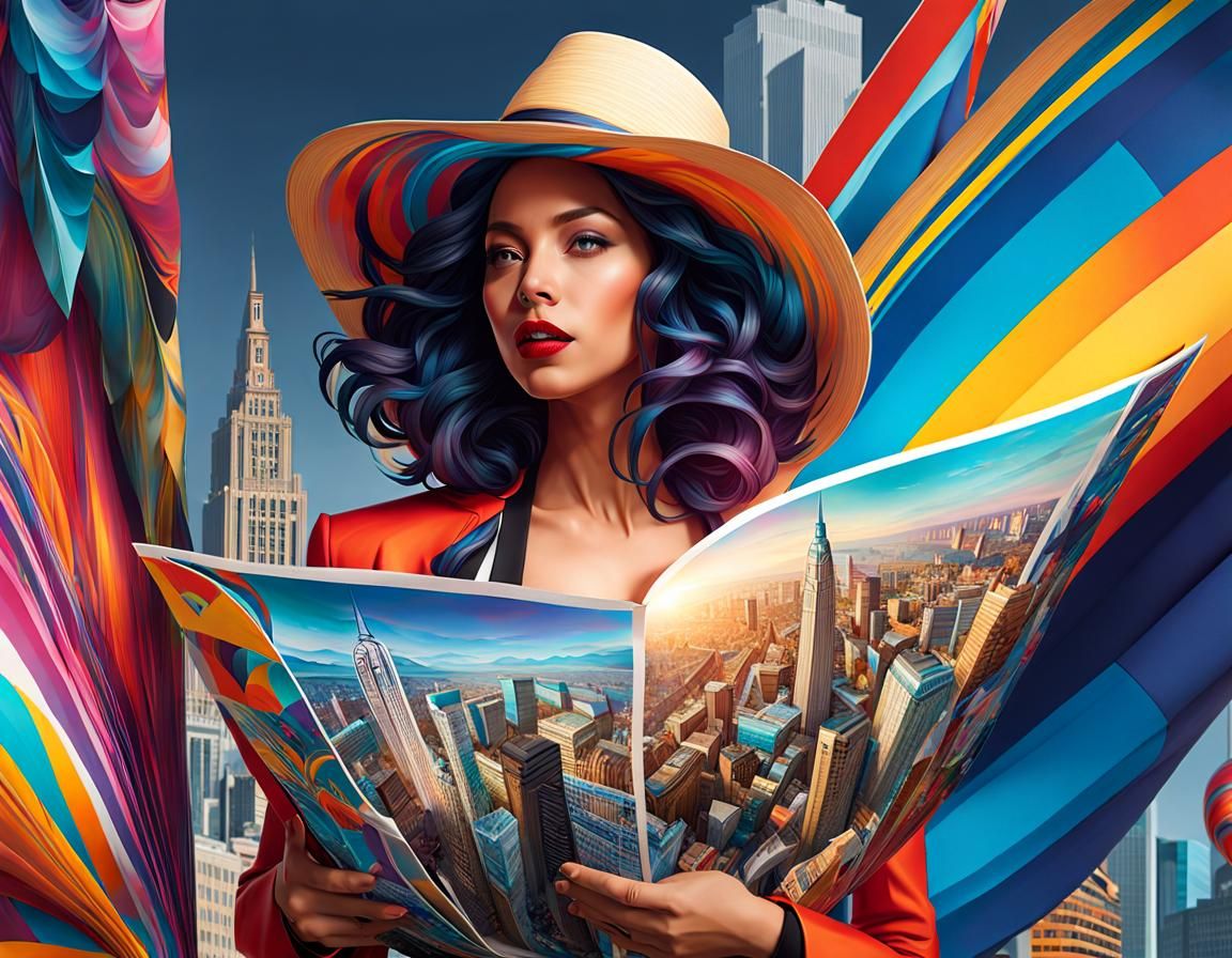 woman reading travel magazine