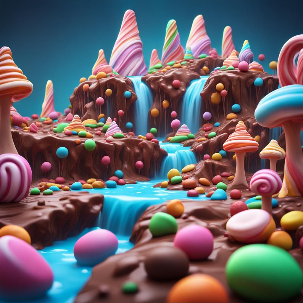 Candy Land: Marshmallow Hills and Chocolate Waterfalls