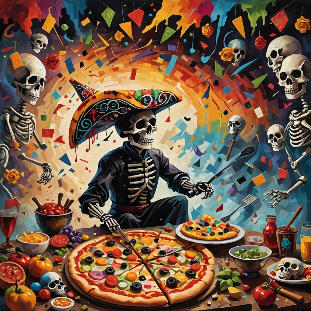 Cubist Death Chef's Dia De Los Muertos Pizza