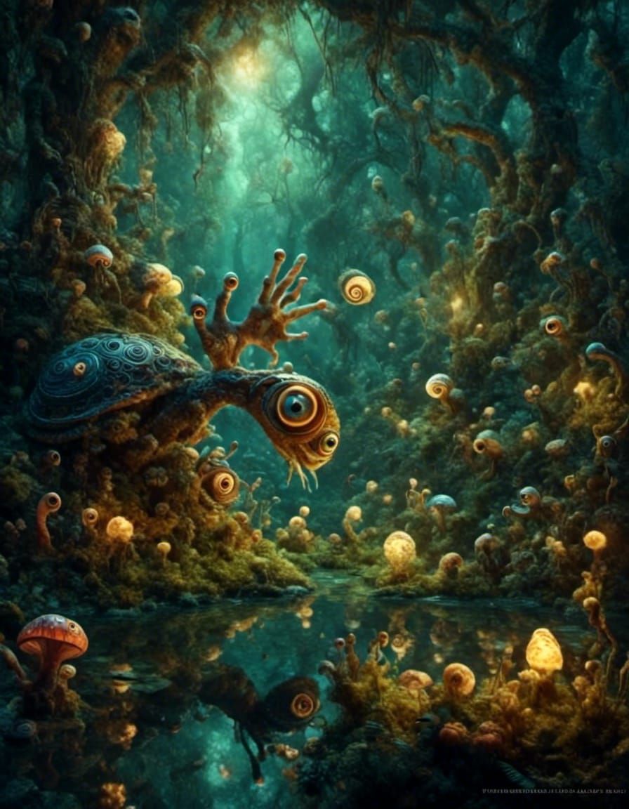 Surreal Finger Art on Alien Swamp Planet