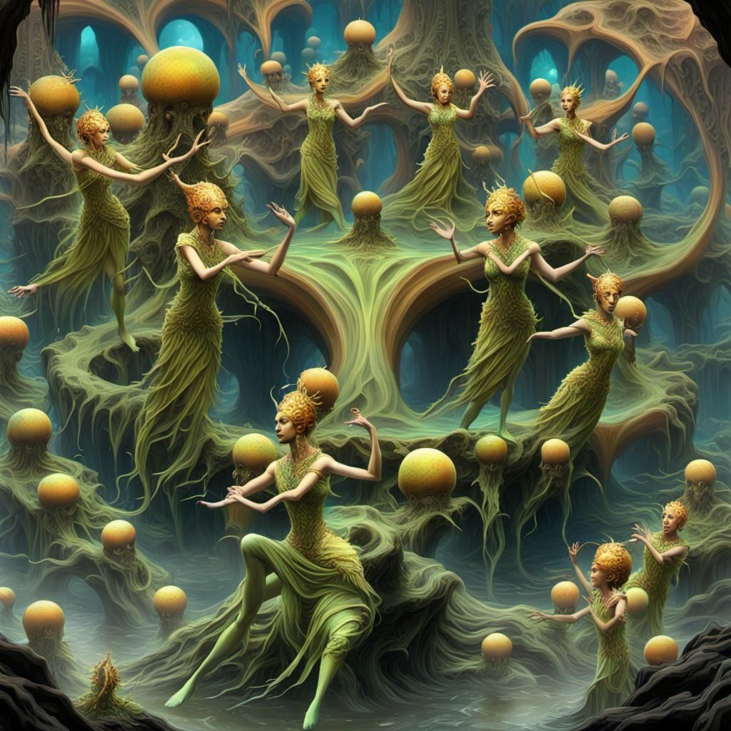 Sirens Dance on Titan in an Exotic Halloween Landscape