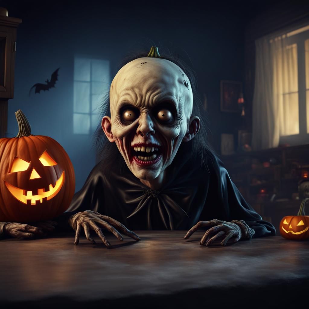 Funny Halloween Nightmare in Photorealistic 4K
