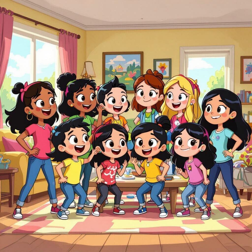 The Loud Siblings in Cartoon Style