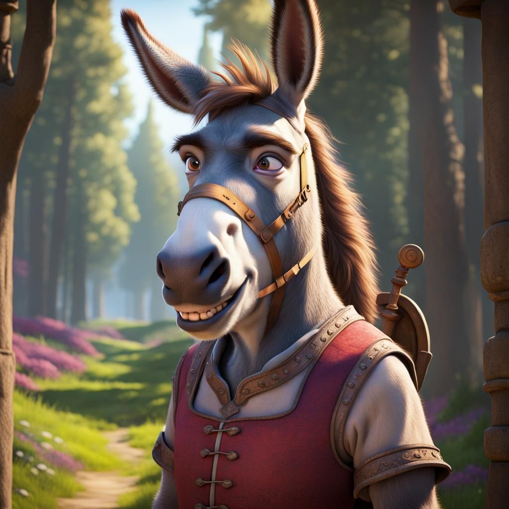 Donkey from Shrek Portrait in Artgerm Style
