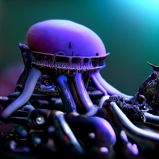 Mushroom Octopus in Extraterrestrial Ruins