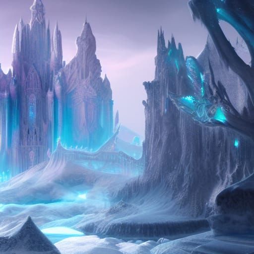 Detailed Matte Painting of an Ice Princess