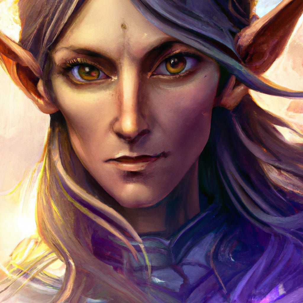 Elegant Elf Portrait in Digital Art Style
