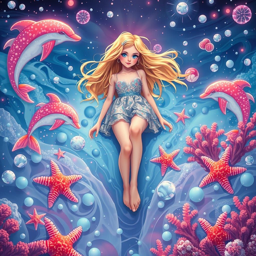 Dreamlike Soda Sea with Candy Creatures