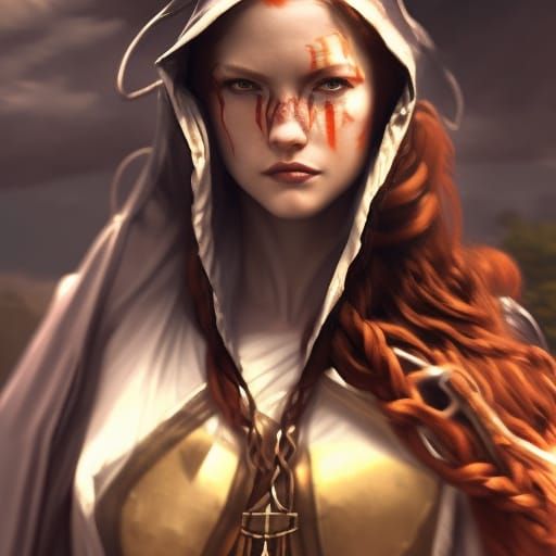 Red-Haired Thief in Armor, Hyperdetailed Digital Portrait