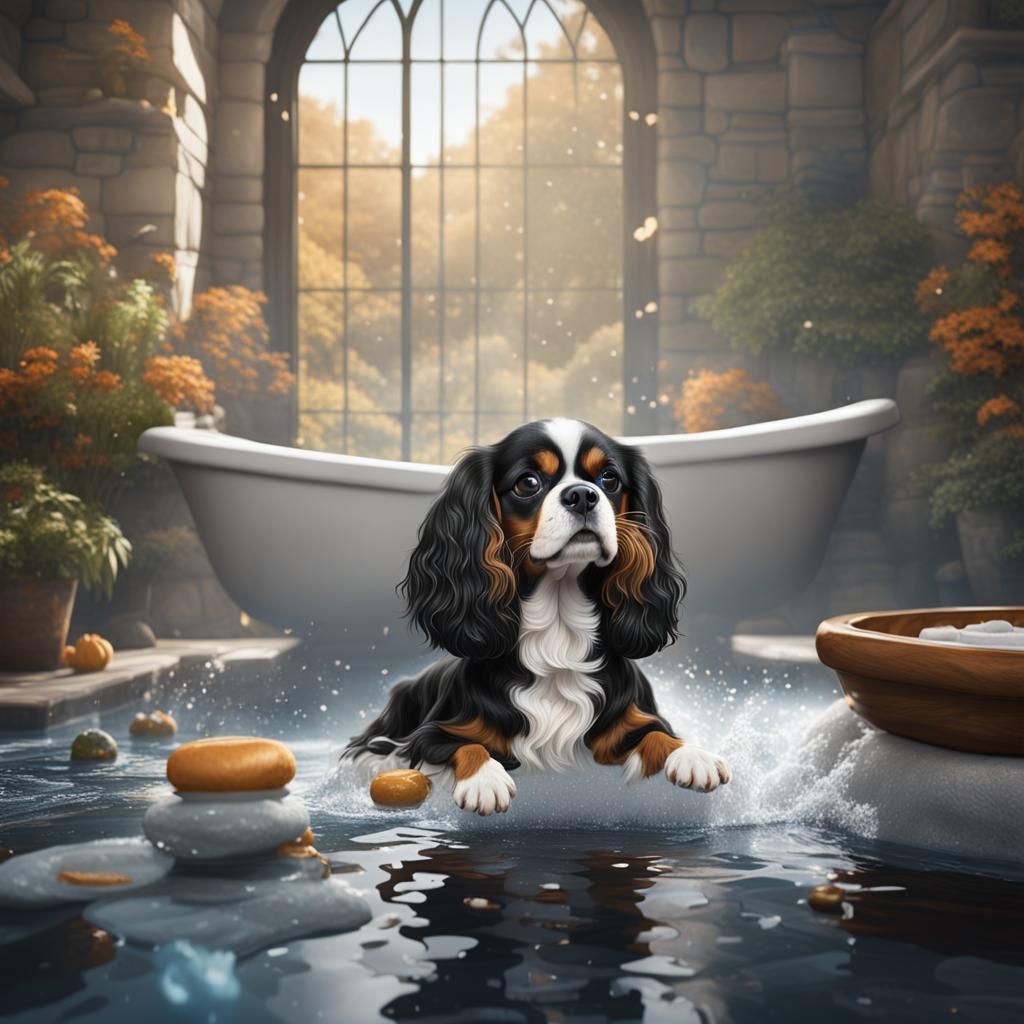 Cavalier King Charles Spaniel at the Spa