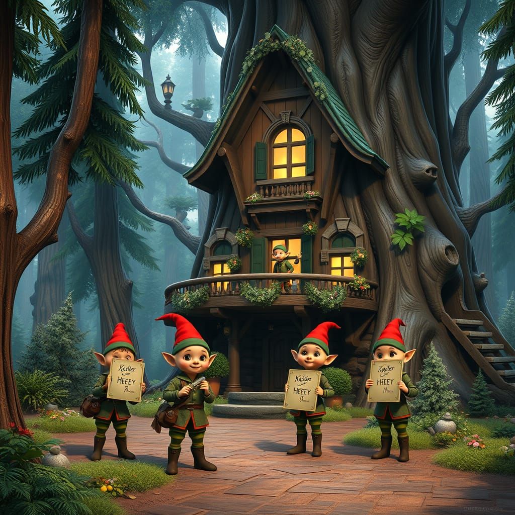 Elven Strike at the Treehouse: Fantasy Concept Art