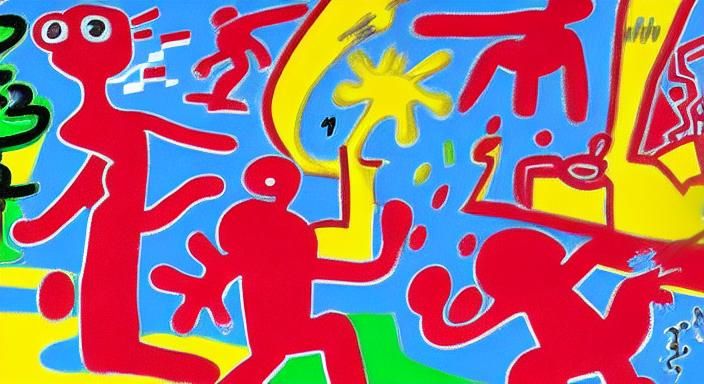 Vibrant Surreal Landscape in Pop Art Style