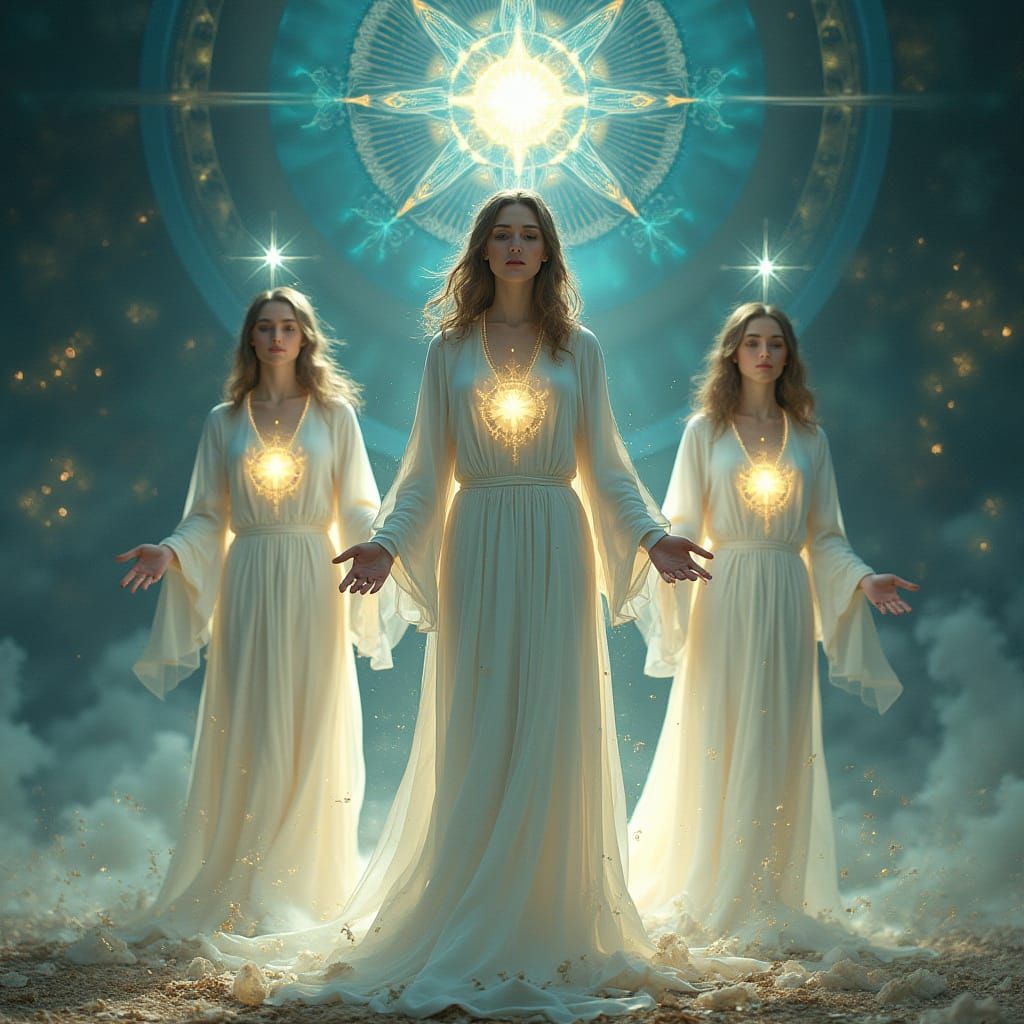 Ethereal Ritual: Women, Chakras, and Mystical Symbols