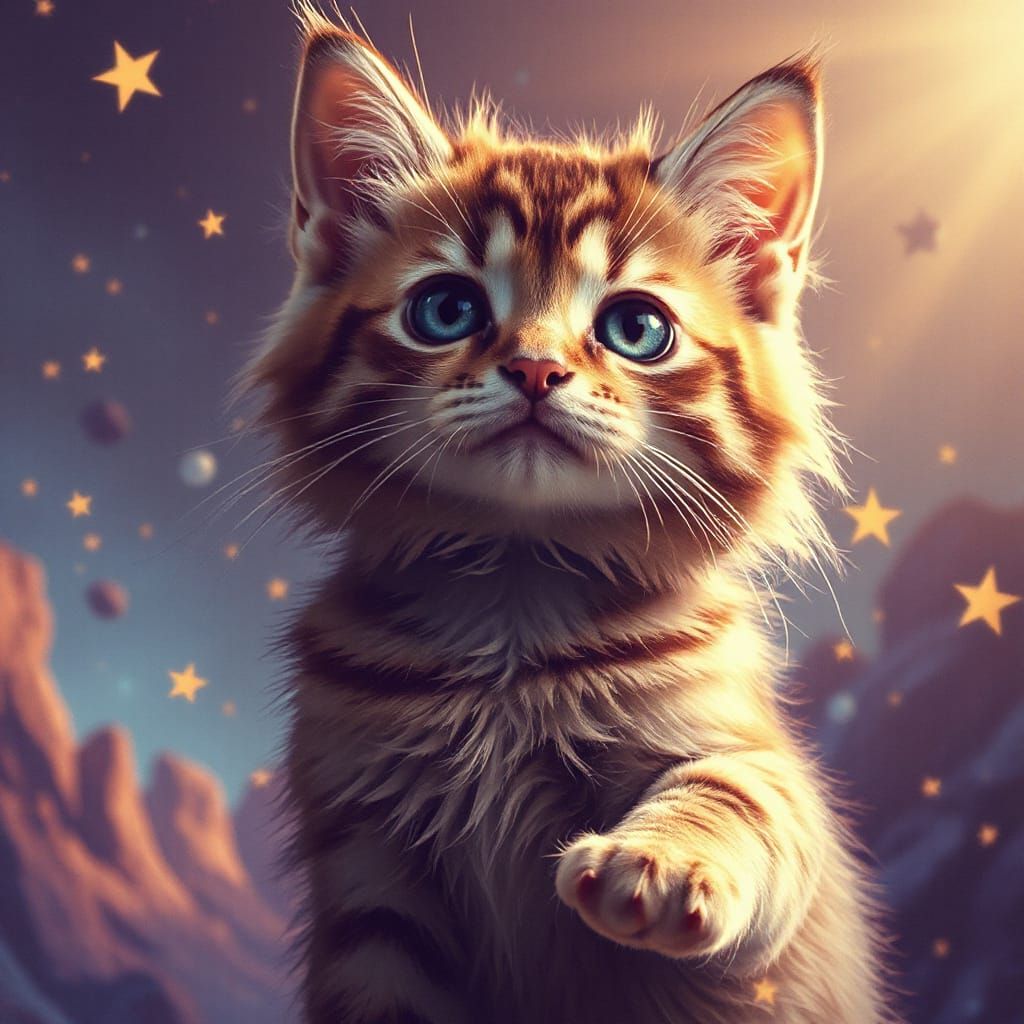 Whimsigothic Kitten Illusion Art