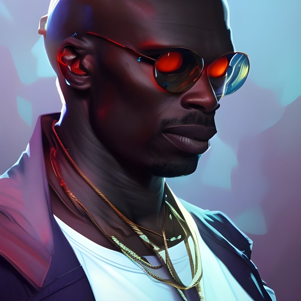 Demonic Rapper Portrait in Hyperdetailed Digital Art Style