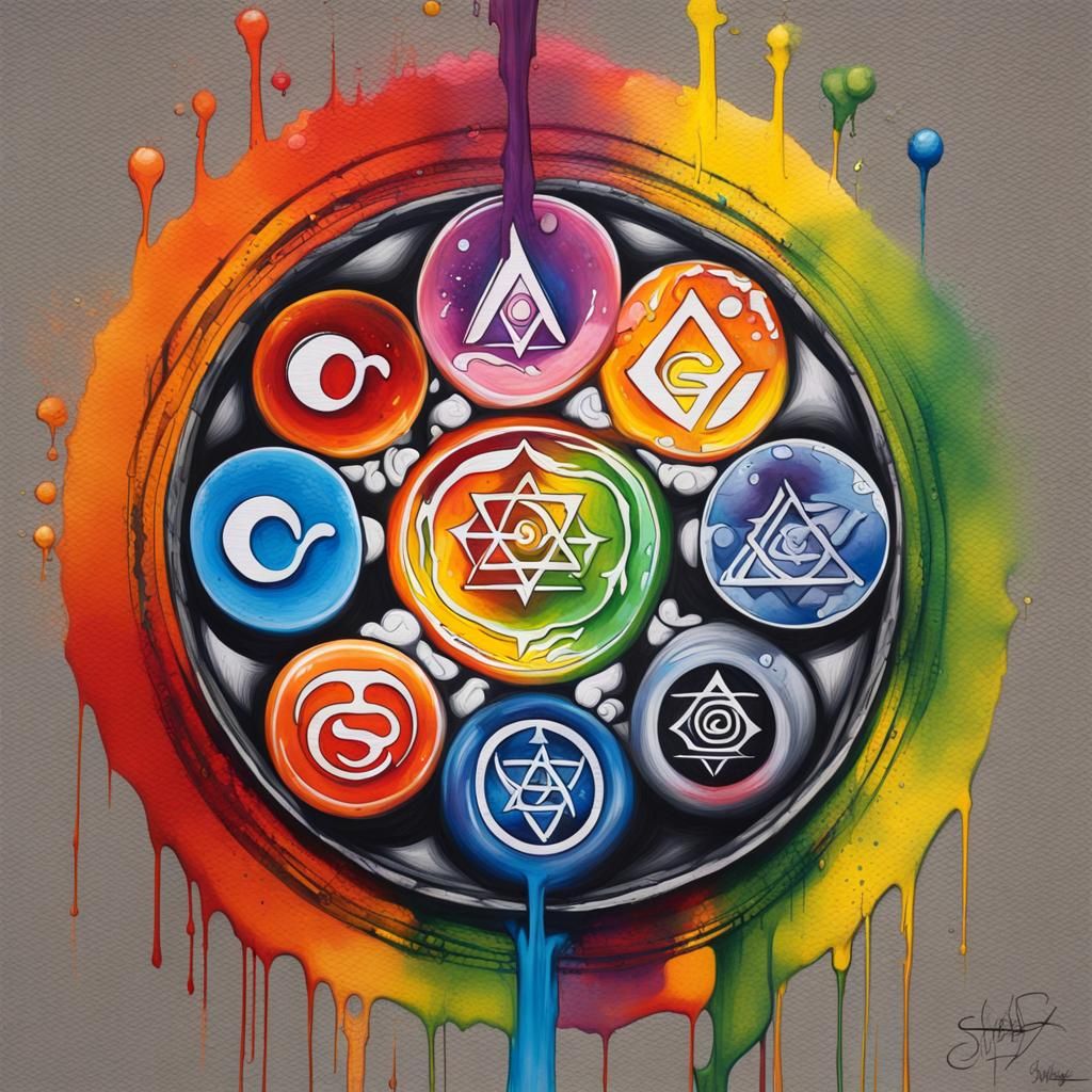 Colorful Chakra Graffiti Art in Street Style